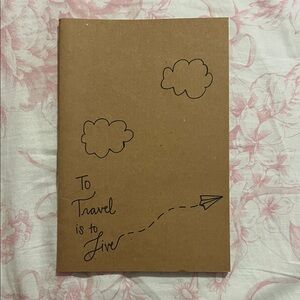 Travel Is to Live Brown Kraft Notebook — Minimal Journal